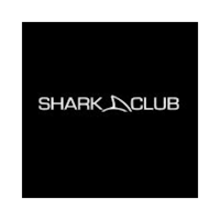 shark club logo on a black background