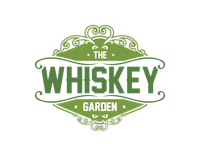 the whiskey garden logo on a black background