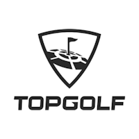 the topgolf logo on a black background